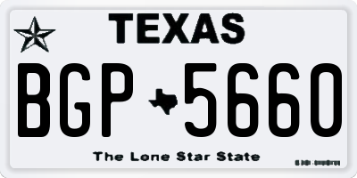 TX license plate BGP5660