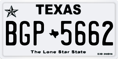 TX license plate BGP5662