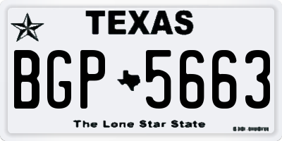TX license plate BGP5663