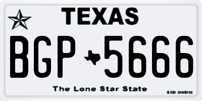 TX license plate BGP5666