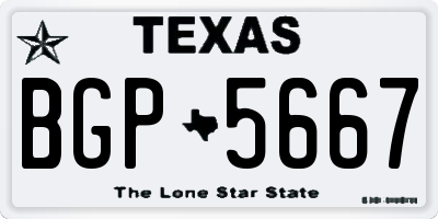 TX license plate BGP5667