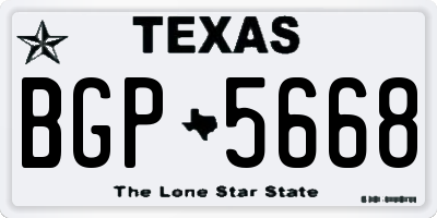TX license plate BGP5668