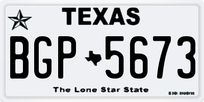 TX license plate BGP5673