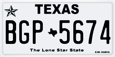 TX license plate BGP5674