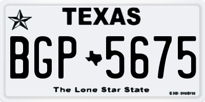 TX license plate BGP5675