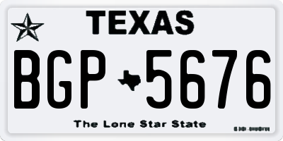 TX license plate BGP5676
