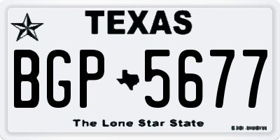 TX license plate BGP5677