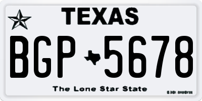 TX license plate BGP5678