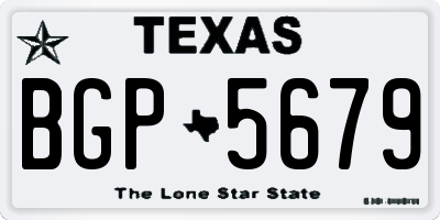 TX license plate BGP5679