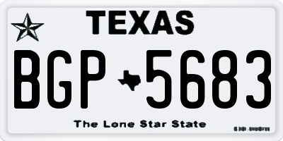 TX license plate BGP5683