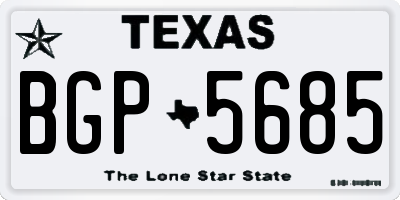 TX license plate BGP5685
