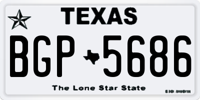 TX license plate BGP5686
