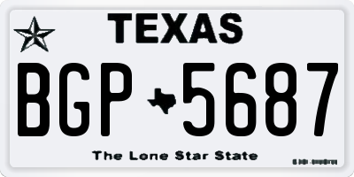 TX license plate BGP5687