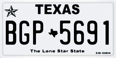 TX license plate BGP5691