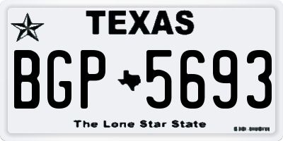 TX license plate BGP5693