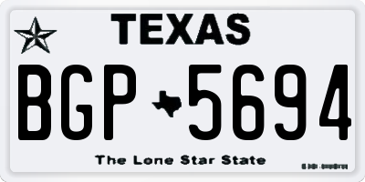 TX license plate BGP5694