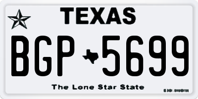 TX license plate BGP5699