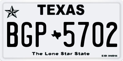 TX license plate BGP5702