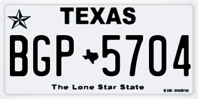 TX license plate BGP5704
