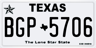 TX license plate BGP5706