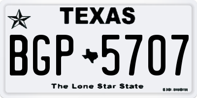 TX license plate BGP5707
