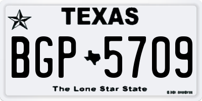 TX license plate BGP5709
