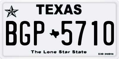 TX license plate BGP5710