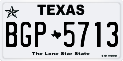TX license plate BGP5713