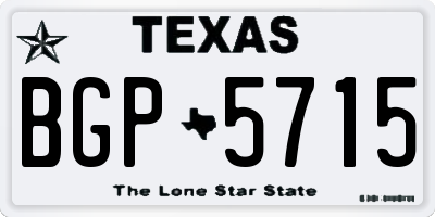 TX license plate BGP5715