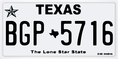 TX license plate BGP5716