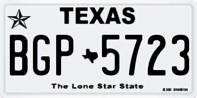 TX license plate BGP5723