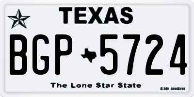 TX license plate BGP5724