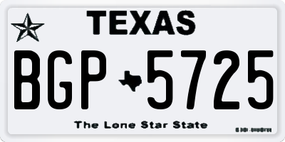 TX license plate BGP5725