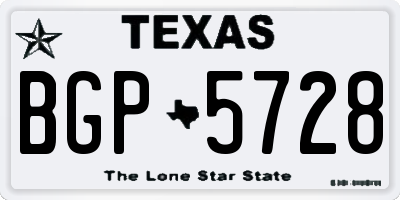 TX license plate BGP5728