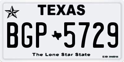 TX license plate BGP5729