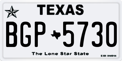 TX license plate BGP5730