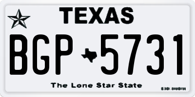 TX license plate BGP5731