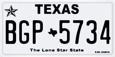 TX license plate BGP5734
