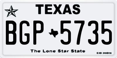 TX license plate BGP5735