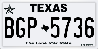 TX license plate BGP5736