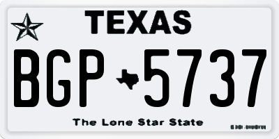 TX license plate BGP5737