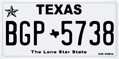 TX license plate BGP5738