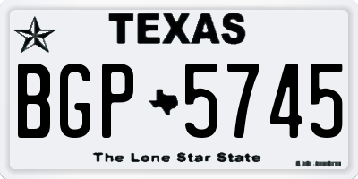 TX license plate BGP5745