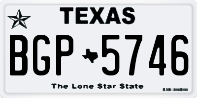 TX license plate BGP5746