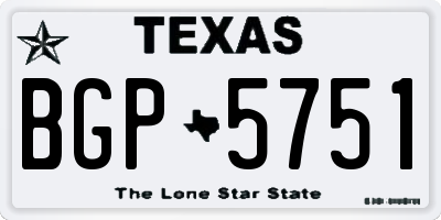 TX license plate BGP5751