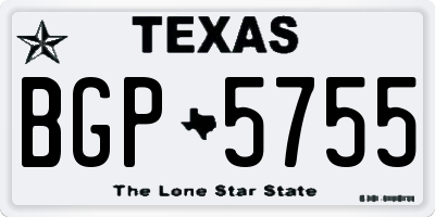 TX license plate BGP5755