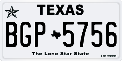 TX license plate BGP5756