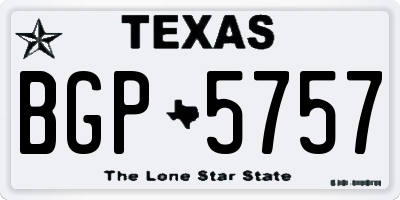 TX license plate BGP5757