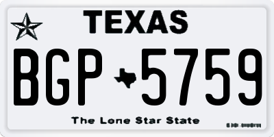 TX license plate BGP5759