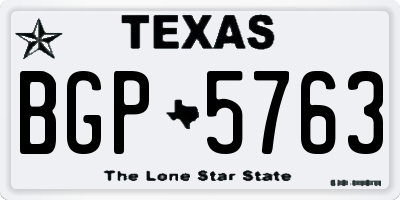 TX license plate BGP5763